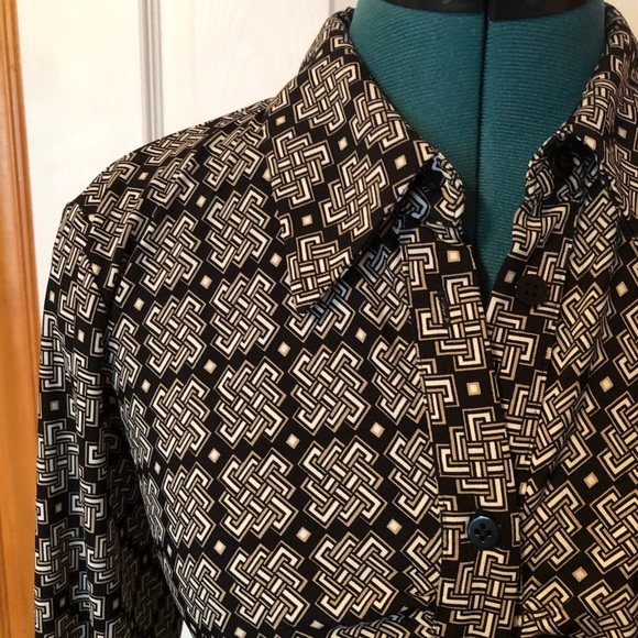 Laundry by Shelli Segal black/ brown shirt medium - Picture 2 of 2